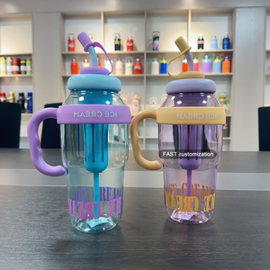 1200ml Wholesale 40oz <b>Reusable</b> Customize Plastic Tumbler <b>Cup</b> <b>with</b> Straw and Handle and Infuser,Plastic Water Bottle - Product Image 6