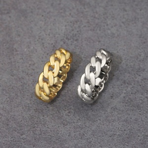 Fashion Jewelry Cuban <b>Rings</b> 18K Gold Plated 925 Sterling <b>Silver</b> <b>Mens</b> <b>Ring</b> Hip Hop <b>Ring</b> - Product Image 1