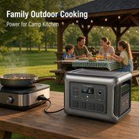 Station d'alimentation portable durable et écologique 2500W 1920Wh LiFePO4, panneau solaire pliable 100W, kit générateur solaire à charge rapide
