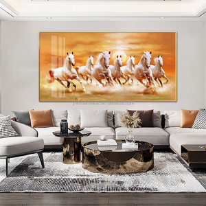 Настенный декор в скандинавском стиле 7 шт., животное, лошадь, ландшафт, домашний декор, настенное стекло для кофе, Большая лошадь - Product Image 2