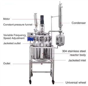 Biorreactor de Laboratorio Automático de 30L, de Acero Inoxidable Encamisado, para Síntesis Orgánica, Recipiente a Presión con Bomba y Componentes de Motor - Product Image 3