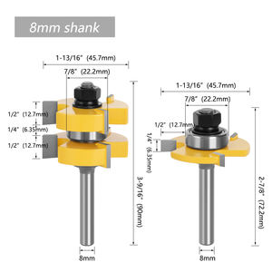 LAVIE Fresa per Giunzioni a Linguetta e Scanalatura con Gambo da 8mm, Set da 2 Pezzi, Utensile per Fresatura e Assemblaggio di Scanalature a T -C MC02054 Servizio OEM - Product Image 3