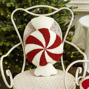 Cross-border <b>Christmas</b> Decorative Candy <b>Pillow</b> Cane-Shaped Red White Stripes European Style Sofa Cushion Bedroom Backrest <b>Pillow</b> - Product Image 3