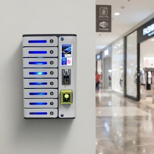 Estación de Carga Comercial MIA Premium de 8 Compartimentos, Operada con Monedas y Tarjetas Nayax, para Montaje en Pared, para Teléfonos Móviles - Product Image 1