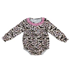RTS Halloween murciélagos estampado de leopardo bebé burbuja mameluco recién nacido Niño botón a presión lindos arcos bebé niña venta al por mayor ropa para niños - Product Image 1