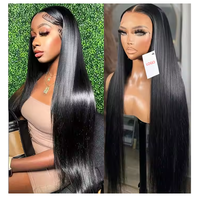Perruque transparente sans colle 13x4 13x6 en cheveux humains vierges 100% naturels avec cuticules alignées pour femmes noires