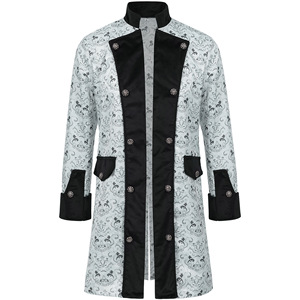 Abrigos y Chaquetas <span class=keywords><strong>de</strong></span> Poliéster con Estampado Retro Steampunk, con Cuello Alto, Ropa <span class=keywords><strong>de</strong></span> Alto Rendimiento, <span class=keywords><strong>Disfraces</strong></span> Medievales para Hombre - Product Image 4