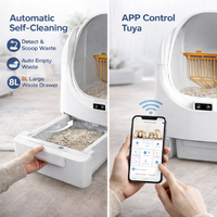 Bac à litière pour chat à nettoyage automatique, facile à nettoyer, contrôle par application intelligente, grande capacité, capteurs de sécurité, faible bruit, contrôle des odeurs