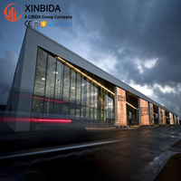 Mur-rideau en verre préfabriqué, structure en acier à ossature métallique préfabriquée, bâtiments de concessionnaires automobiles 4S à faible coût