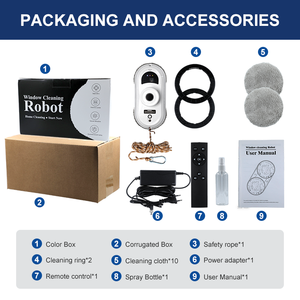 Robot nettoyeur <span class=keywords><strong>de</strong></span> vitres intelligent pour fenêtres et meubles en verre, avec détection <span class=keywords><strong>de</strong></span> bordure par IA et planification <span class=keywords><strong>de</strong></span> trajectoire intelligente - Product Image 6