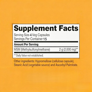 Cápsulas OEM ODM MSM 1000mg Metilsulfonilmetano, Suplemento para la Salud de las Articulaciones, Marca Privada, Suplementos Dietéticos - Product Image 4
