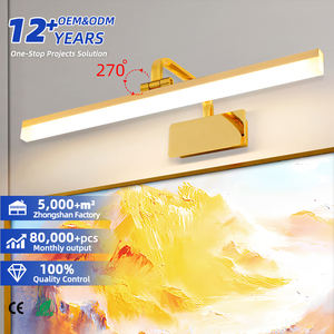 Luminaire de salle de bain LED doré avec bras articulé réglable pour lavabo - Product Image 1