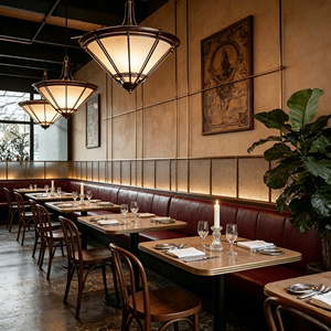 Mobilier de <span class=keywords><strong>restaurant</strong></span> <span class=keywords><strong>professionnel</strong></span> : banquettes et tables, chaises et tables préfabriquées pour restaurants de restauration rapide et pizzerias, en vente. - Product Image 2