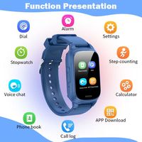 Reloj Inteligente 4G para Niños con Ranura para Tarjeta SIM, Pantalla Táctil IPS Cuadrada para Niños de 8 a 13 Años