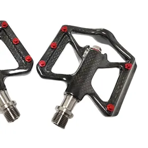 Customization Sealed Bearings Full Carbon Fiber bike pedals Titanium Axle Road E bike 3 bearing Carbon Bike Pedal