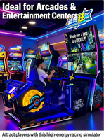 Simulateur de course sportive en salle 4D et 5D avec sièges de mouvement, jeux de conduite automobile et d'amusement à monnayeur, 2 écrans, jeu personnalisé en métal
