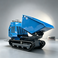 Mini-dumper sur chenilles en caoutchouc 1200 kg, hydraulique, auto-basculant, mini-chargeur pour travaux agricoles et de construction