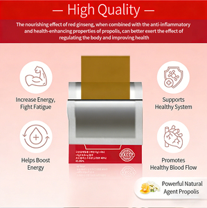 Stock disponible OEM ODM Bandes orales de ginseng rouge et propolis 10 pièces – Soutient l'énergie, aide à soulager la fatigue et favorise le bien-être corporel pour adultes - Product Image 4