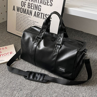 Sac de voyage en cuir PU avec compartiment séparé pour chaussures, grande capacité, sac de week-end pour hommes et femmes, idéal pour la gym, le fitness et les voyages d'affaires