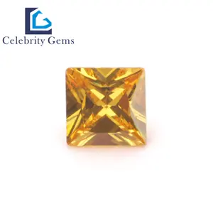 Драгоценные камни знаменитости синтетические камни кубический цирконий квадратный желтый 5 мм драгоценный камень Бусины