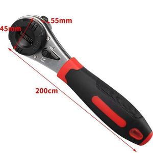 Adjustable Ratchet Wrench 6-22mm Metric Industrial Grade <b>Tool</b> Steel Polished Chrome Plating Anti-Slip Handle - Product Image 2