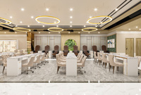 Mobilier de salon de manucure de luxe sur mesure, grand format, avec éclairage LED durable, pour la décoration de centres de beauté, spas, centres commerciaux et salons de manucure.