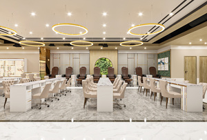 BRUTALIST Luxury Large Custom Nail <b>Bar</b> Salon Furniture <b>LED</b> <b>Lighting</b> Eco-Friendly Durable for Beauty Spa Decor Mall/Nail Salon - Product Image 4