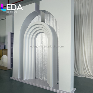 LEDA Factory Custom Wedding Event White Elegant Pvc Arch Door Decorative <b>Backdrop</b> Wedding Arch <b>Backdrop</b> For Stage - Product Image 5