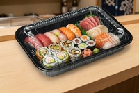 Boîte à lunch jetable écologique en plastique PET de la marque HYX-525 HYX pour sushis, sandwichs, salades, nouilles, hamburgers