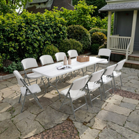 Table de conférence pliable en plastique HDPE de 8 pieds (240 cm) avec design moderne et gestion des câbles pour hôpital, hôtel, bureau