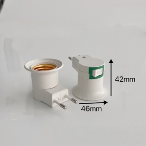 E27 nhựa vít giữ đèn vuông ổ cắm di động với chuyển đổi tường Plug-in chuyển đổi ống chân phẳng an toàn - Product Image 2