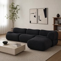 Ensemble de canapés modulaires sectionnels en tissu chenille, rembourrés en mousse, sans armature, effet nuage, pour salon, canapé compressé