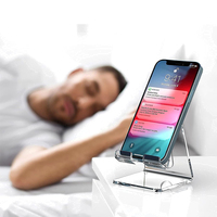 Support de téléphone portable en acrylique transparent portable compatible avec iPhone 15 14 13 Pro Max Mini 12 11 Plus SE Smartphone Android Tablette Bureau