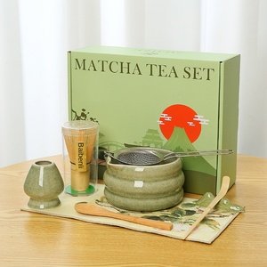 Juego de té Matcha japonés moderno Juego de Ceremonia de té Matcha de cerámica de cuatro piezas Juego de Ceremonia de té al por mayor - Product Image 1