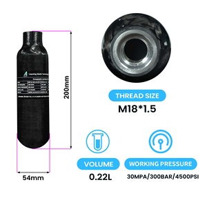 TUDIVING OEM Meilleur Prix Haute Qualité 0.22L HPA 30Mpa 300Bar 4500Psi <span class=keywords><strong>Bouteille</strong></span> <span class=keywords><strong>de</strong></span> Gaz Compacte en Fibre <span class=keywords><strong>de</strong></span> Carbone pour <span class=keywords><strong>Compresseur</strong></span> <span class=keywords><strong>de</strong></span> Chasse - Product Image 3