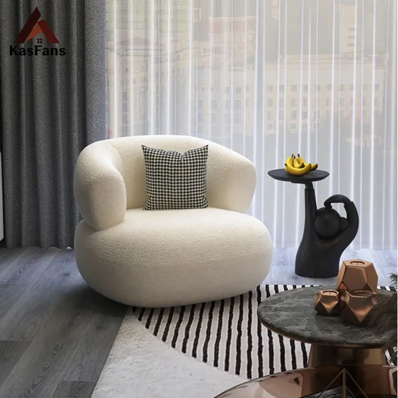 Белый односпальный диван в скандинавском стиле, стеганое кресло для гостиной, декоративное кресло для отдыха из пены высокой плотности