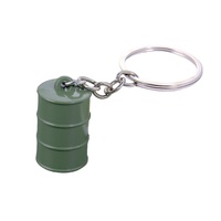 Porte-clés Turbo Baril de Pétrole 3D en Gros, Porte-clés Mousqueton Métallique Tendance pour Promotion Station-Service avec Impression UV, Bonne Disponibilité