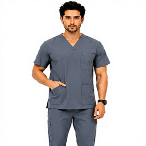 Tenues médicales pour hommes, vente en gros, 2 pièces, uniforme jogger, respirant, extensible, vêtements de travail pour médecins, infirmiers, hôpitaux, confortables et durables - Product Image 1