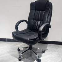 Chaise de jeu ergonomique moderne en cuir noir, hauteur réglable, pour la maison, le bureau et l'hôtel