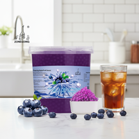 Layanan OEM Boba Blueberry Non-dairy 3kg, Mutiara Meletus HALAL, Bola Jus Buah untuk Toko Bubble Tea Grosir