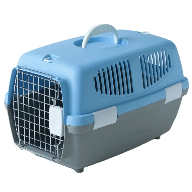 새로운 야외 철 문 애완 동물 캐리어 고양이 강아지 토끼 항공 운송 상자 캐리어 여행 상자 바구니 비행 케이지