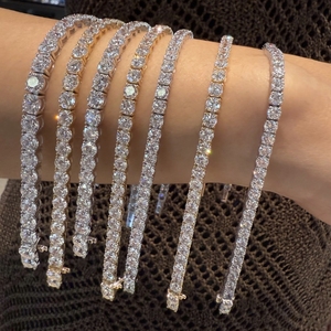 Bracelet Chaîne Tennis en Moissanite VVS 2-6,5 mm en Argent Sterling 925 Plaqué Or, Testeur de Diamant Inclus, Style Hip Hop Rapper, Vente en Gros - Product Image 6