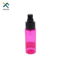 Flacon pulvérisateur plat en plastique PET rond rechargeable de 30 ml à 50 ml pour produits cosmétiques à brume fine