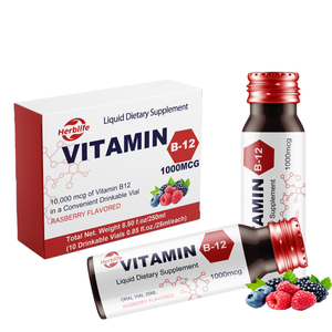 Vitamina B12 Líquida OEM 1000mcg por Porción, Suplemento Dietético Líquido con Sabor a Frambuesa para Apoyo Energético, 10 Viales Bebibles - Product Image 3