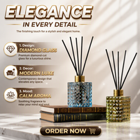 Diffuseur de parfum artisanal en verre carré motif ananas Water Cube, sans flamme, pour huiles essentielles, désodorisant