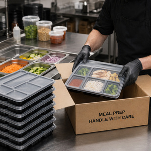 Excelente Diseño, Contenedor de Alimentos Desechable de Plástico PP con 6 Compartimentos, para Llevar - Product Image 4