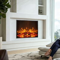 Cheminée électrique décorative de luxe, flamme multicolore réglable, contrôle WiFi et Bluetooth, pour la rénovation intérieure des villas et des hôtels