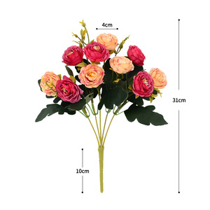 Bouquet de bourgeons de thé artificiels, 10 têtes, pour décoration de mariage, bouquets de mariée, ornements de table à domicile - Product Image 5