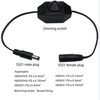 Variateur de lumière LED monochrome en ligne avec bouton rotatif 12V/24V 3A