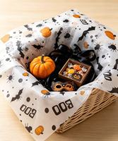 Papier de soie à thème citrouille 17 g/m² 35*50 cm, doublure décorative pour boîtes cadeaux d'Halloween, cadeaux artisanaux et faveurs de fête